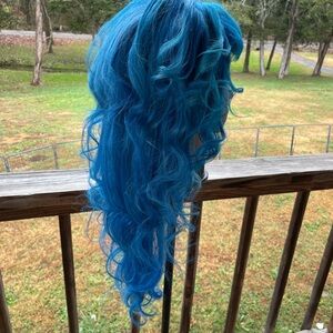 Vibrant Blue Curly Hair Wig
